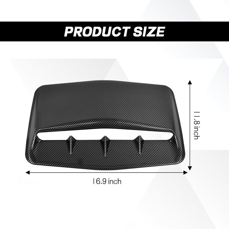 Hbxdeco Car Hood Vents, Decorative Air Flow Intake Hood Scoop Vent Turbo Bonnet Cover, Vehicle Engine Cooling Intake Vent Trim Cover, Universal Exterior Car Accessories Decoration (Carbon Fiber) - Image 2